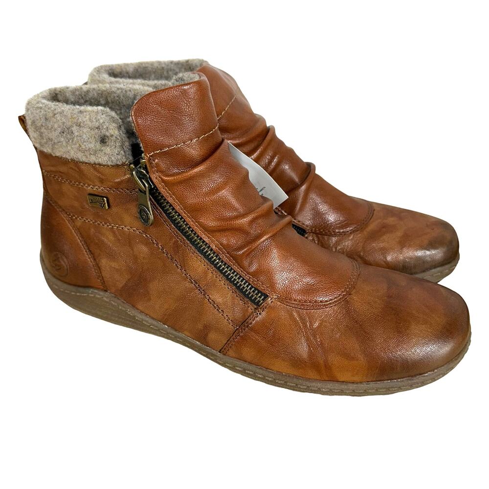 Remonte by Rieker NWB R1486-22 Side Zip Brown Ankle Bootie Size 42 (US 11)